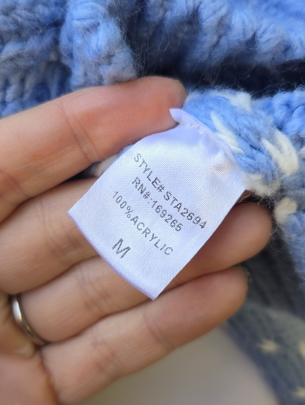 Threaded Leaf Light Blue Bow-Accent Knit Cardigan Sweater - Picture 9 of 10